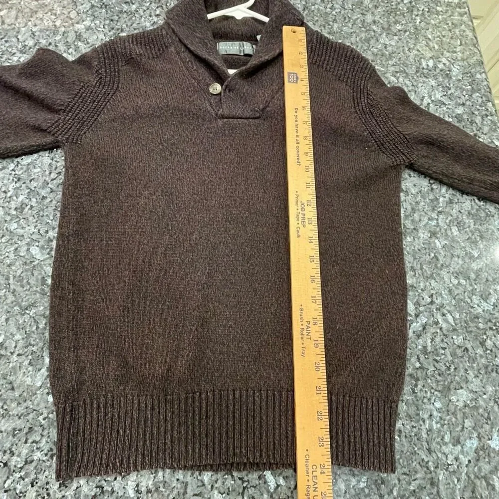 Oscar de la Renta Men’s Shawl Collar Knit Sweater Size S Brown